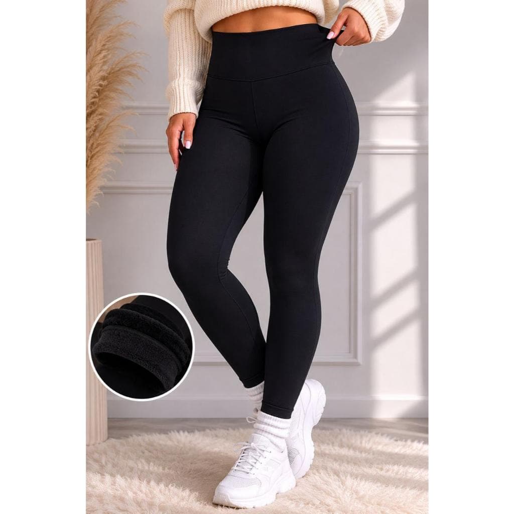 Calça Legging Flanelada Feminina Suplex Basica Casual Grossa Frio