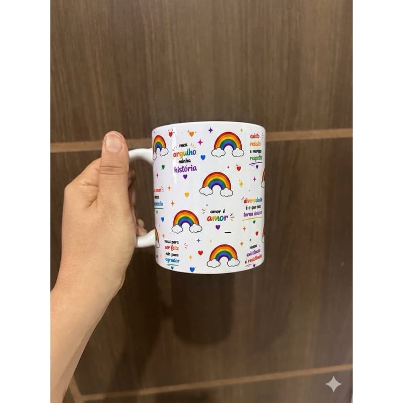 Caneca Orgulho LGBTQ+ Personalizada | Rainbow Pride | Presente LGBT Diversidade e Inclusão