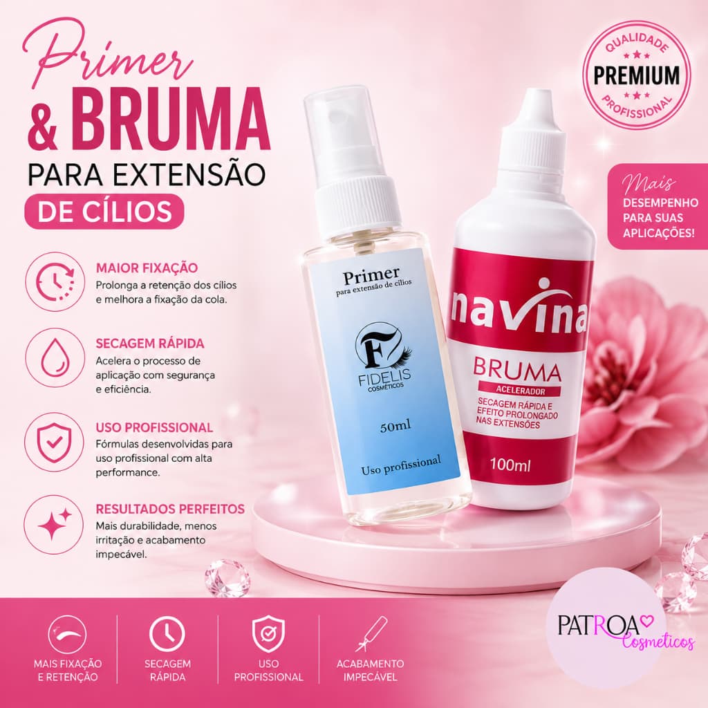 Primer Fidelis + Bruma Navina Para Extensão De Cilios