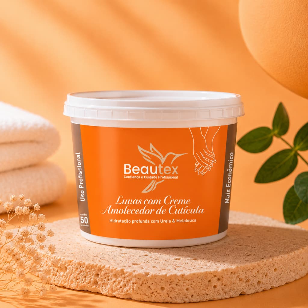 Luvas Beautex Creme Amolecedor De Cutícula Pote 50 Unidades Ureia Melaleuca Manicure
