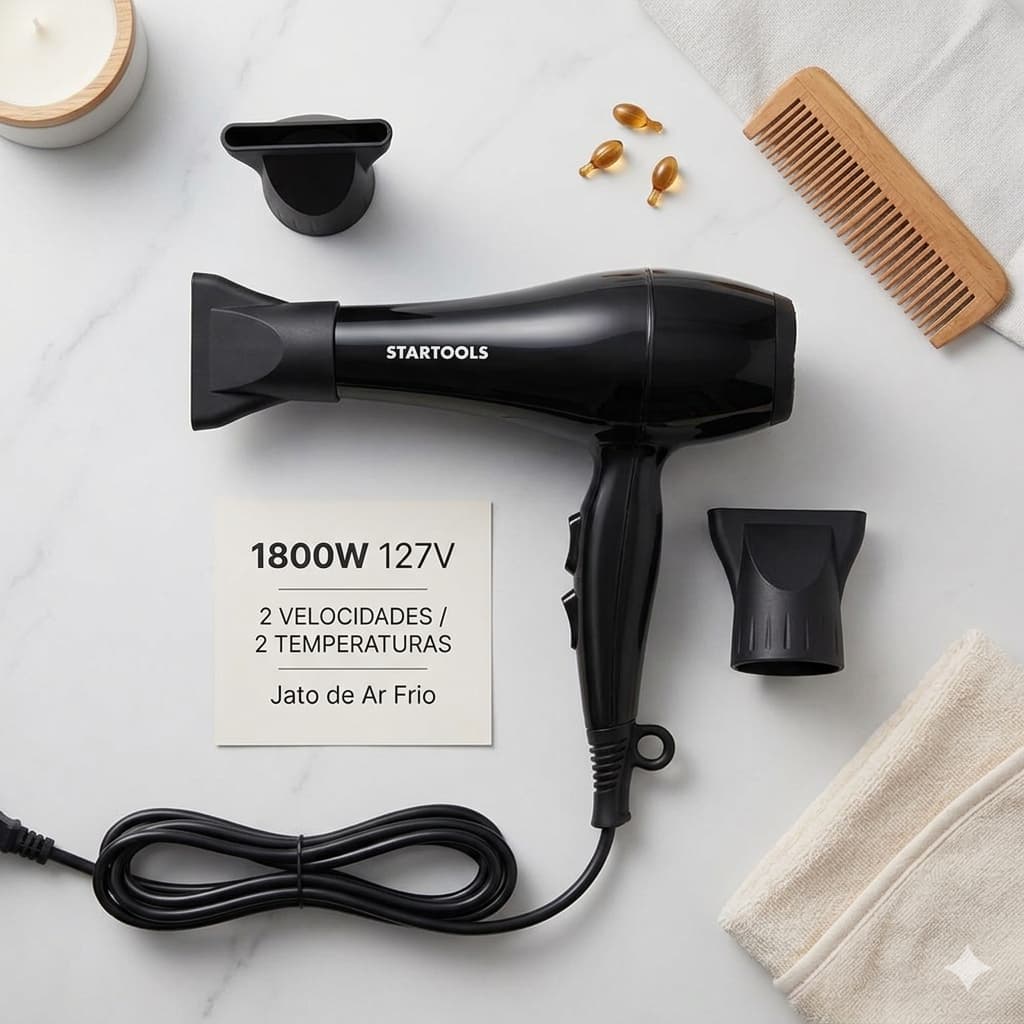 Secador Cabelo Profissional Forte Turbo 1800W Frete Grátis