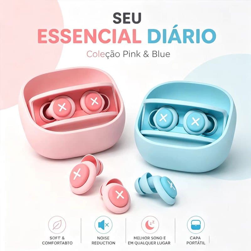 Protetores Auriculares de Silicone com Isolamento Acústico e Redução de Ruído Com Esponja Macia Protetor Auricular