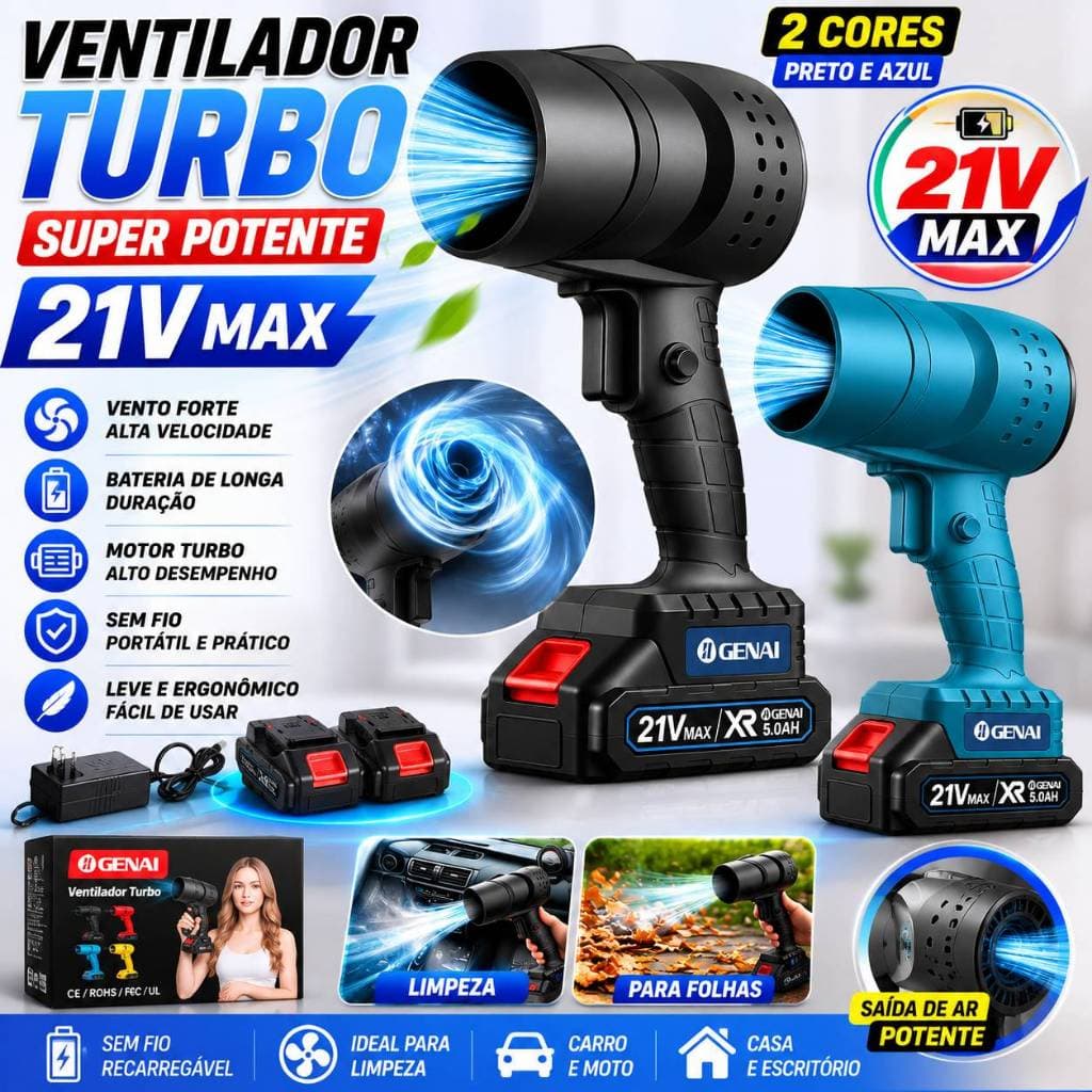 Soprador Turbina Forte Para Carro Secador De Folhas