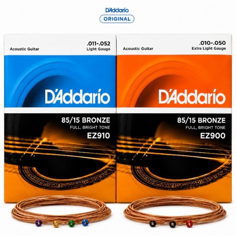 Kit Cordas D'Addario Original EZ900 EZ910 Violão Aço Bronze 85/15 010 011