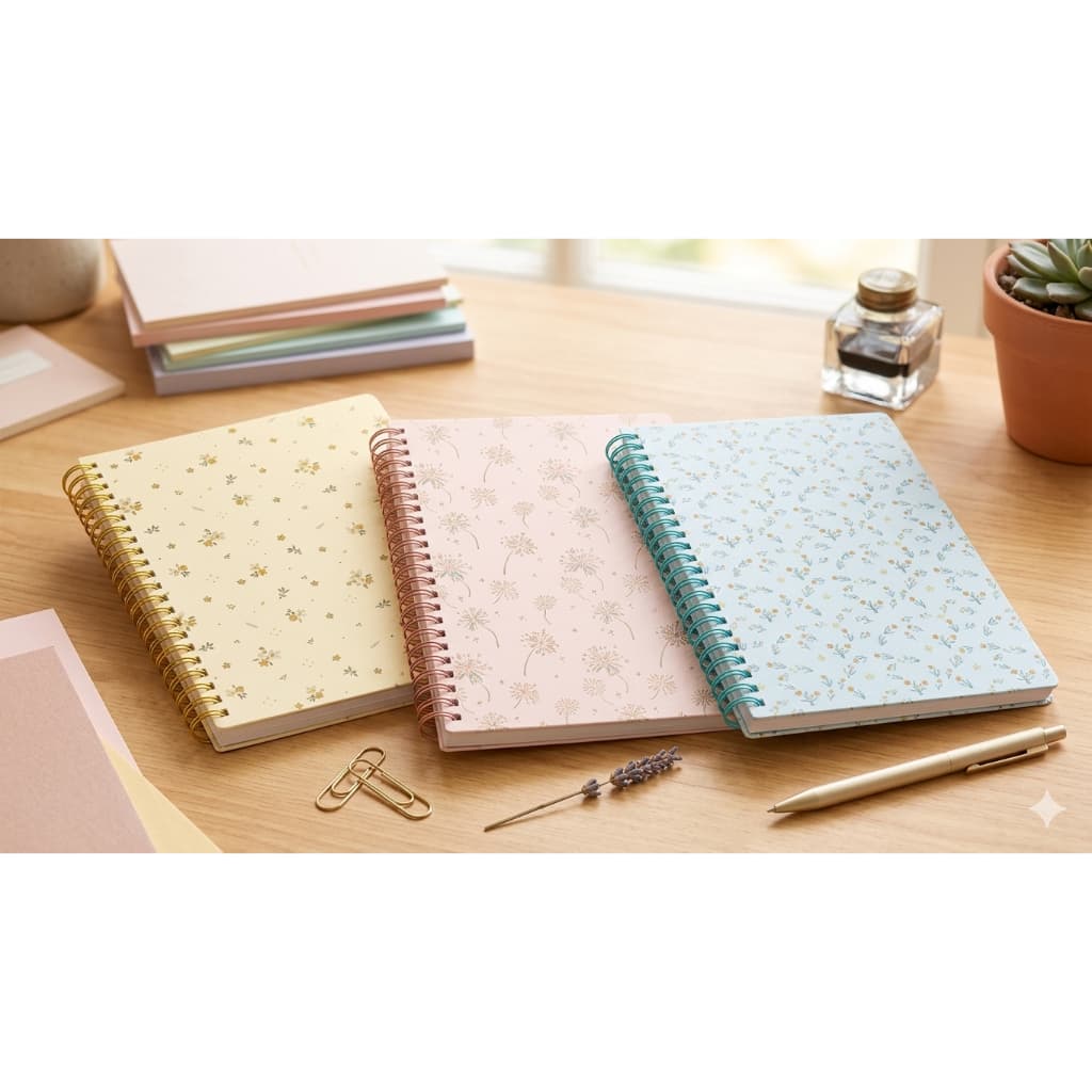 Caderneta A5 Uniso com 4 Divisórias e 80 Folhas – Capa Decorada | Organização e Estilo