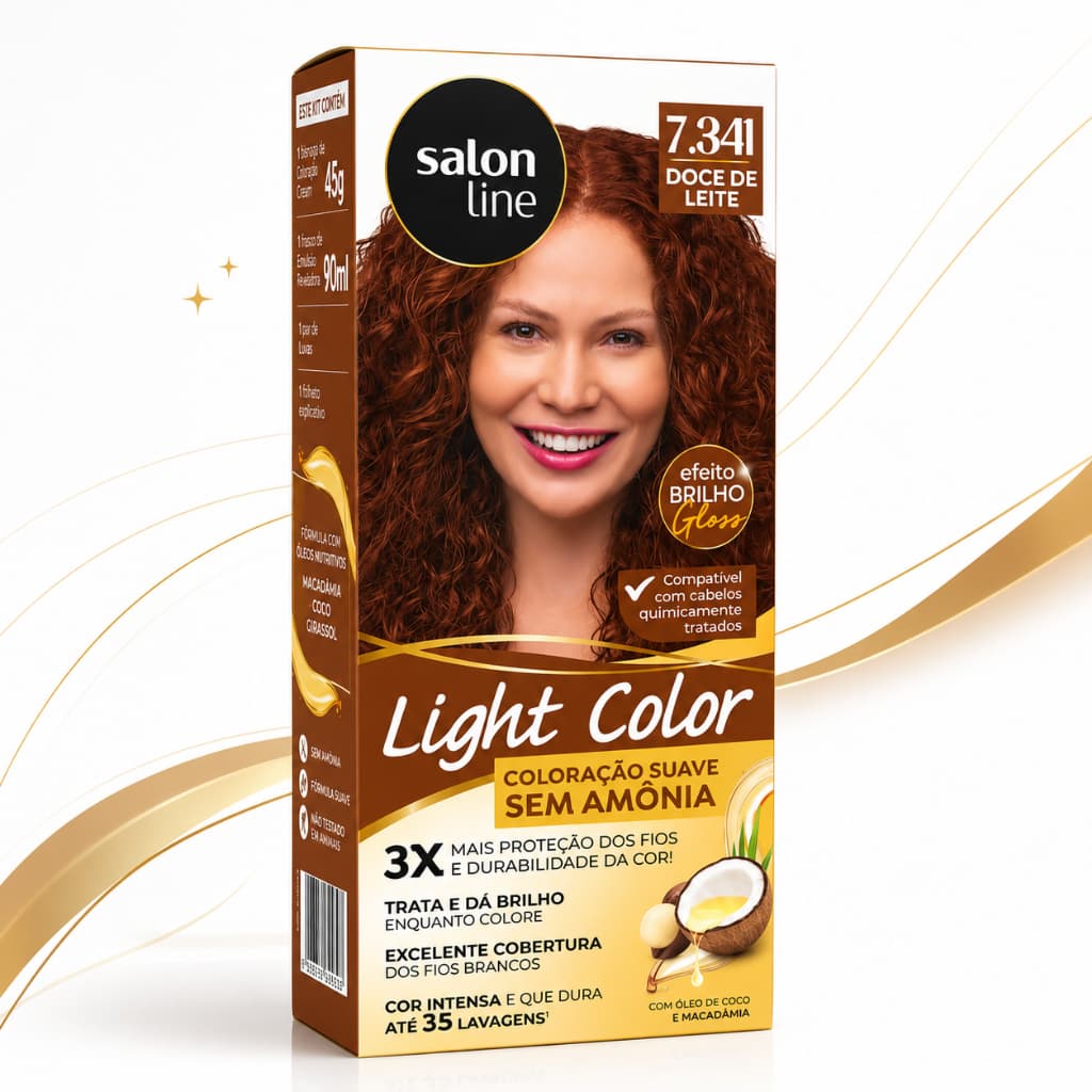 Coloração Light Color Tintura Doce de Leite 7.341 Profissional Salon Line Sem Amônia