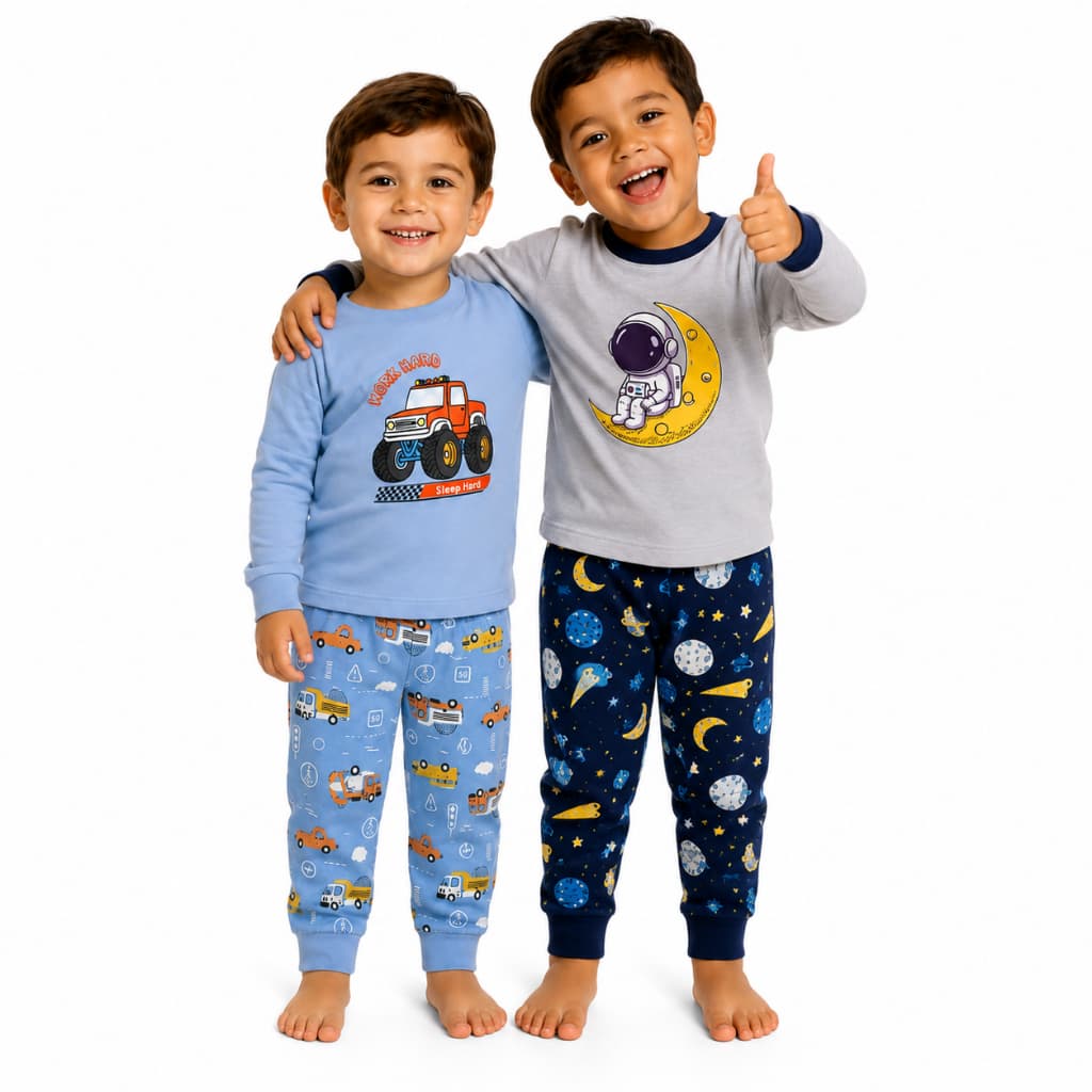 Pijama de Bebê Infantil Menino 1 a 4 Anos Inverno Frio Longo.