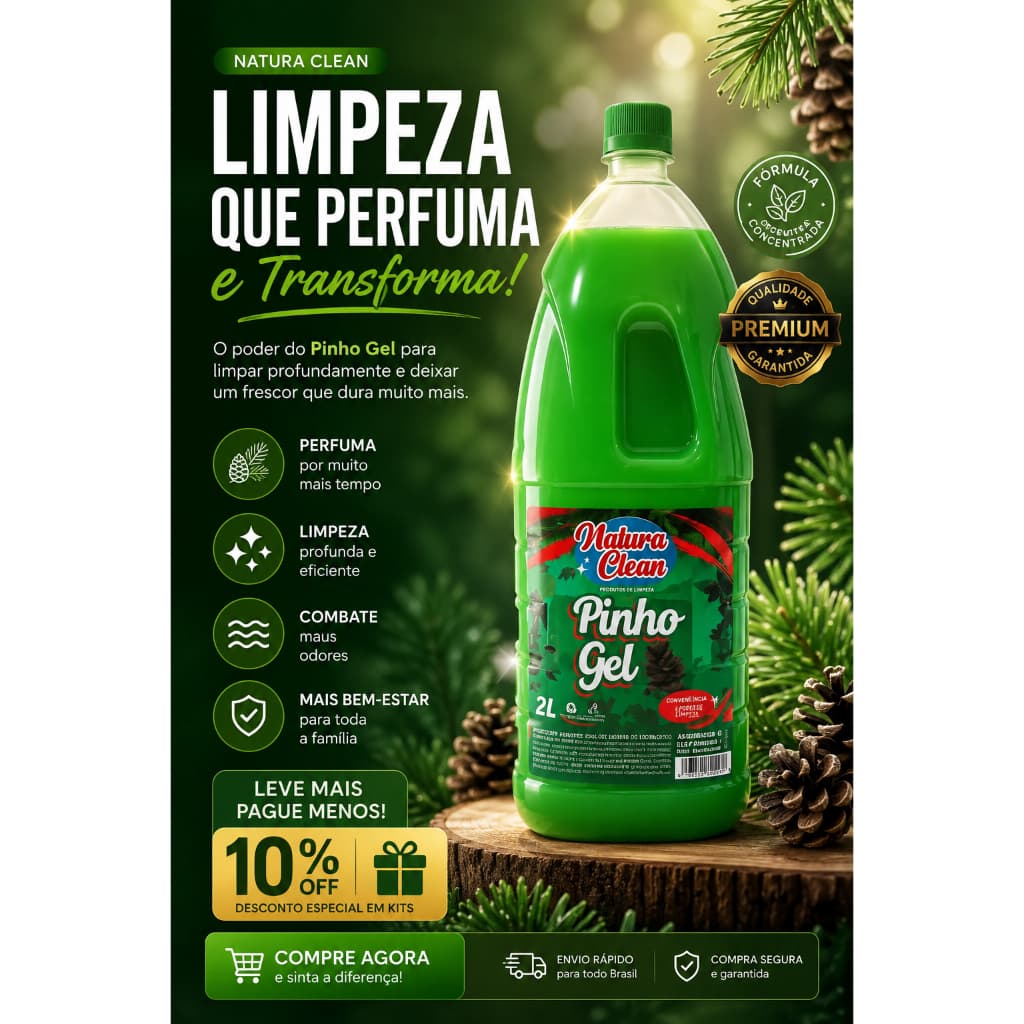 Pinho Gel Natura Clean 2 Litros Pinho