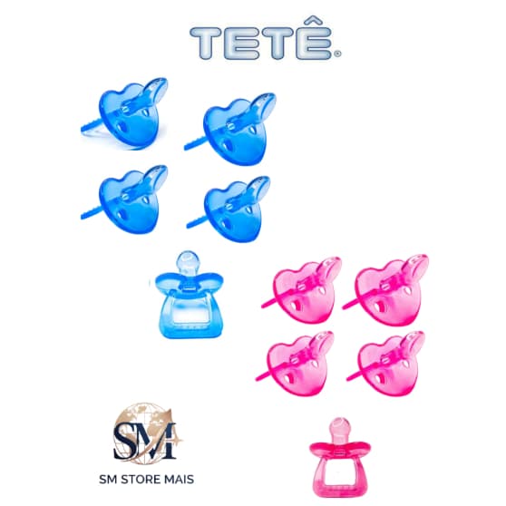 Kit 5 Chupetas Tetê 6+ Meses Silicone Macio Conforto Máximo Bebê