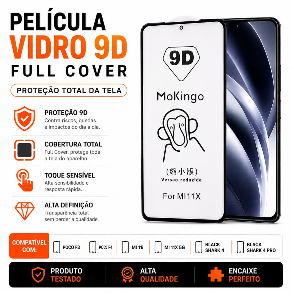 Pelicula Mi 11i / Mi 11X 5G Poco F3 / F4 / Black Shark 4 Pro 5 Peliculas Vidro 9D Mokingo Cover