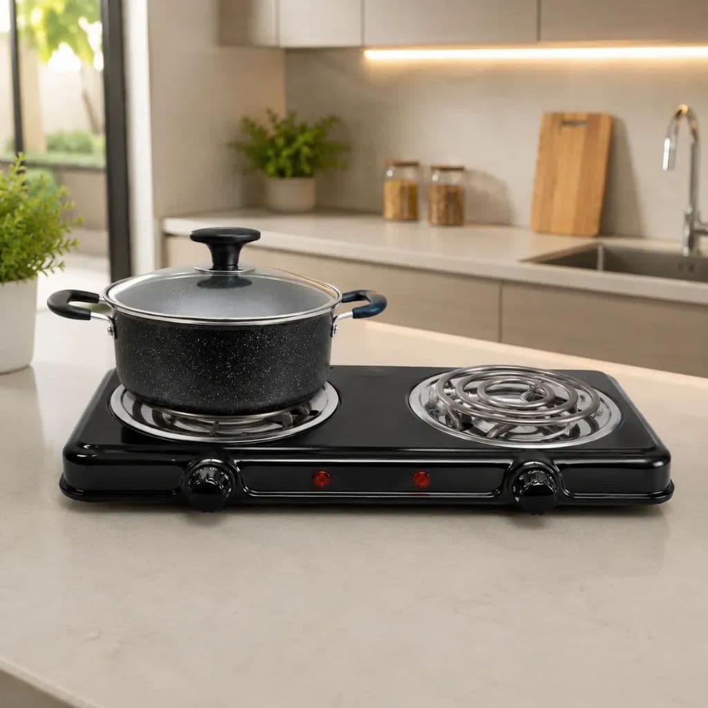 Fogão Cooktop Fogareiro Elétrico Portátil de 2 Bocas 220V