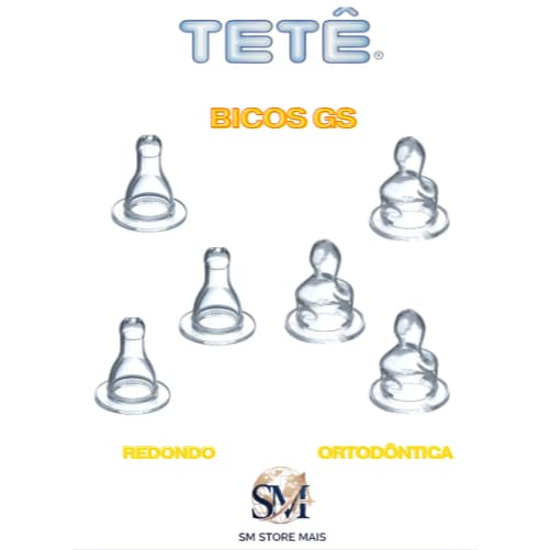 Kit Com 3 Bicos De Mamadeira Universal 100% Silicone Bico Ortodôntico (Chato) E Redondo
