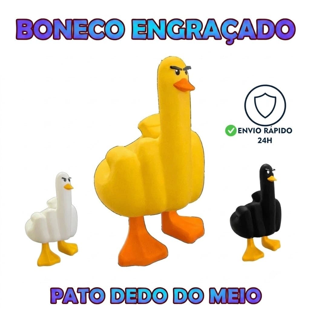 Boneco Pato Dedo do Meio | Zueira Engraçada | Trolagem Criativa | Despedida de Solteiro