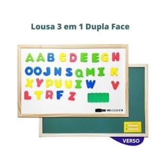 Lousa 30x40 Magica Magnetica 3 em 1 Educativa e Divertida