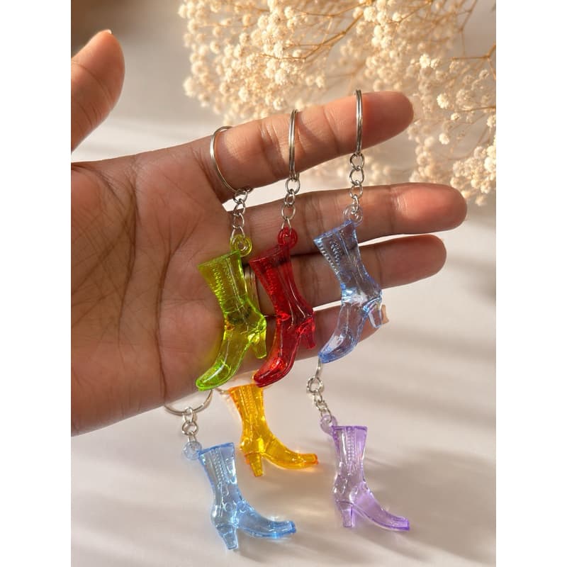 Kit com 20 Chaveirinhos de Botinha Acrílica Colorida