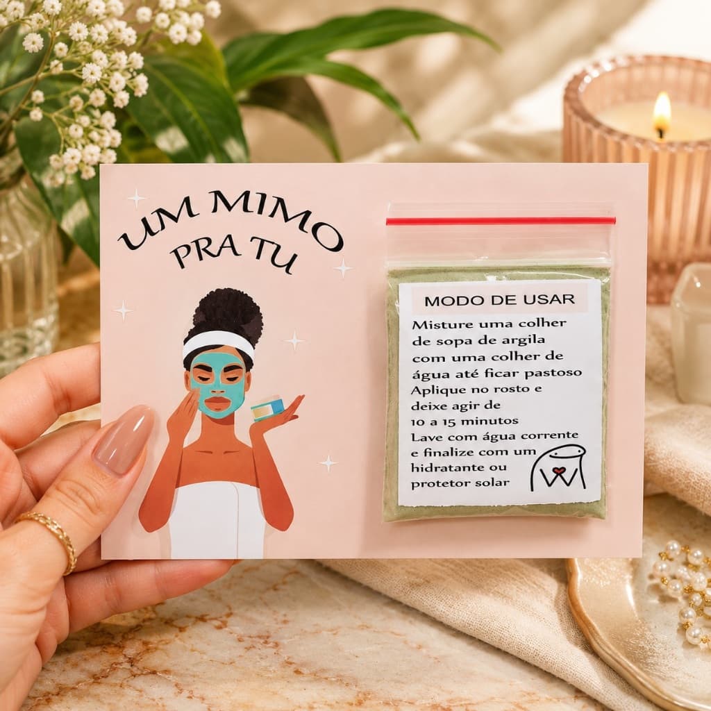 mimo pra tu p/ cliente lembrancinha cartão e argila personalizado com sua marca mulher negra 20A100