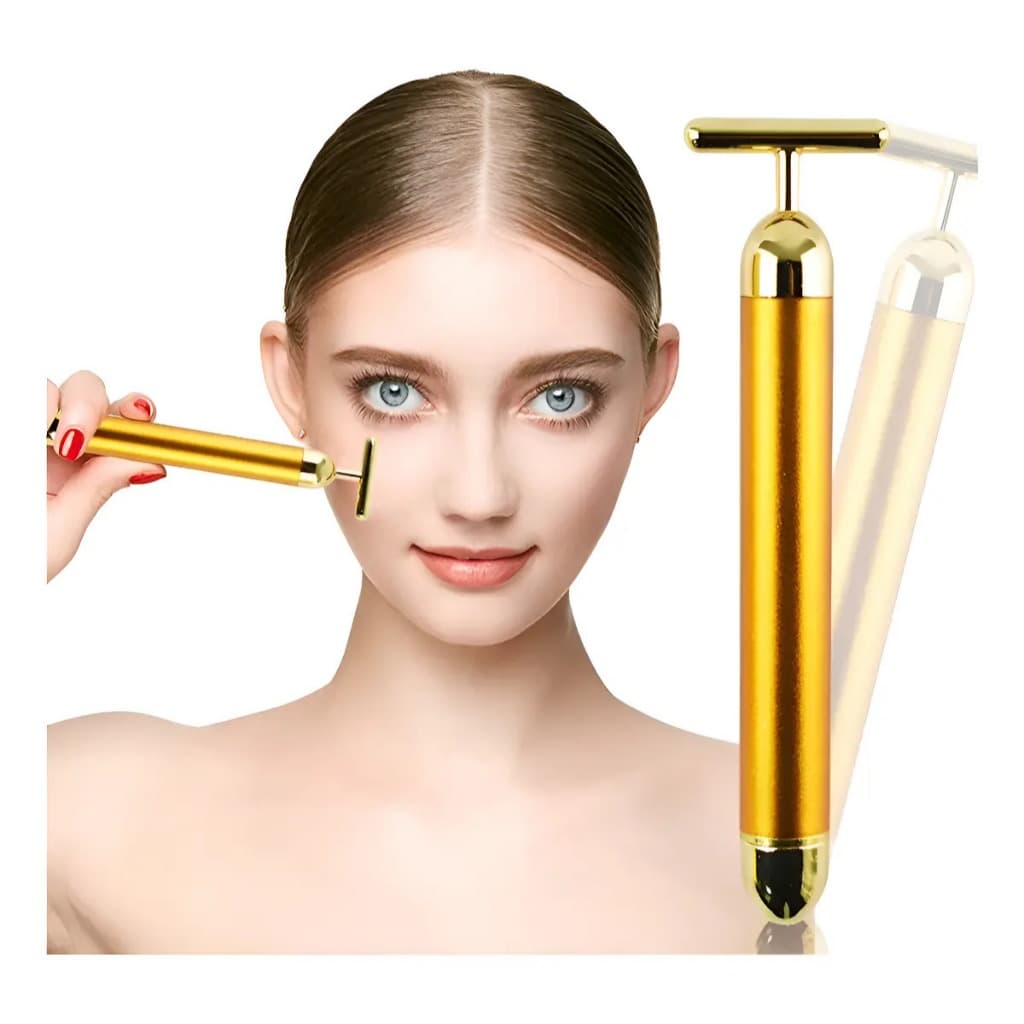 Massageador Facial Vibra Gold Harmonização Tira Ruga Botox