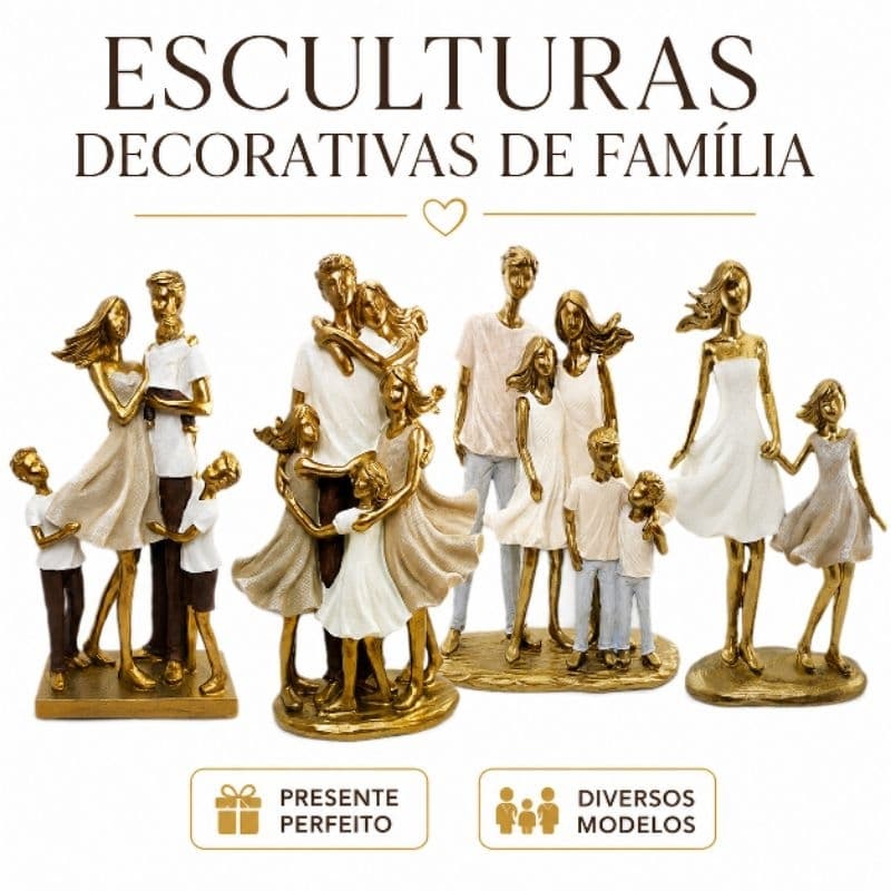 Esculturas Vários Modelos Familia Decorativa em Resina Enfeite decoração Presente