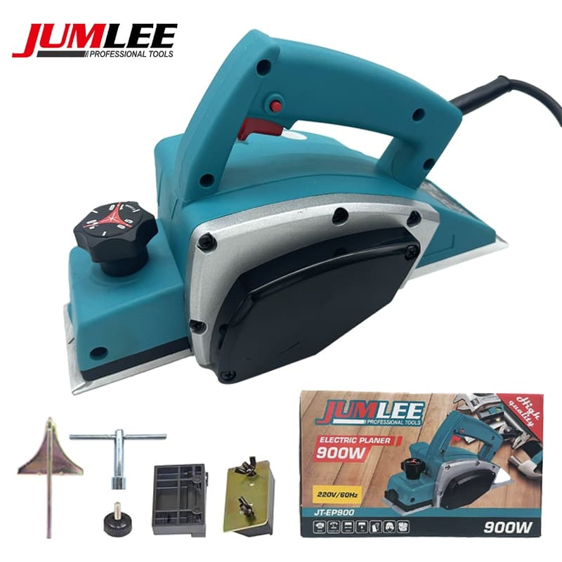 Plaina Elétrica JUMLEE 900W, 82mm, 110V, Ideal para Marcenaria e Acabamentos de Madeira