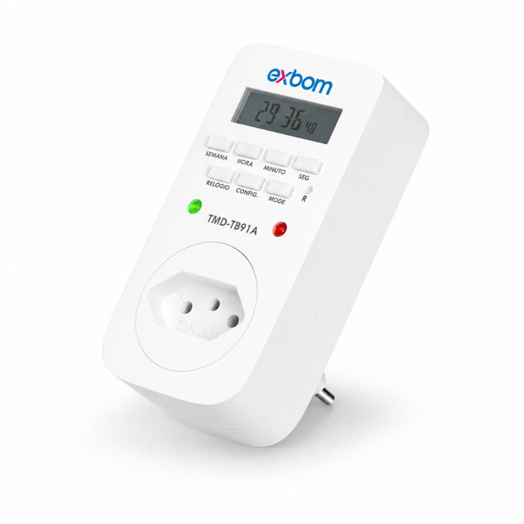 Timer Temporizador Digital Bivolt 110/220V com Visor LCD Exbom