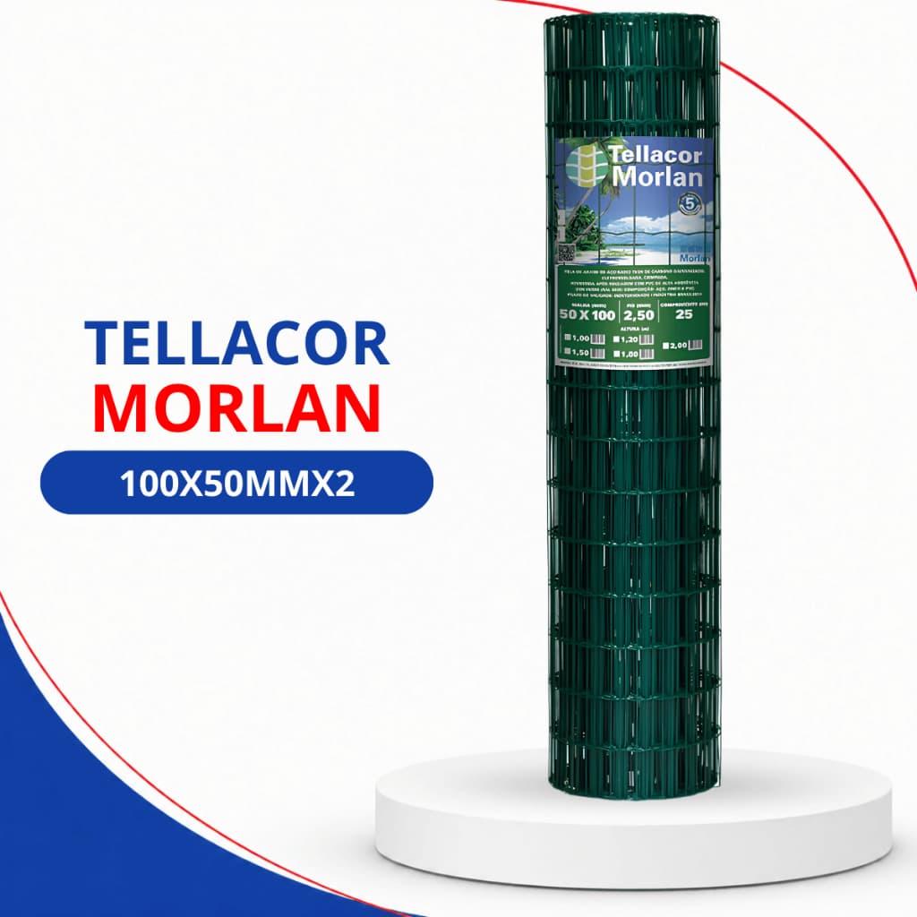 Tela (cerca) Soldada Revestida Pvc Tellacor 25m - Verde ou Preta