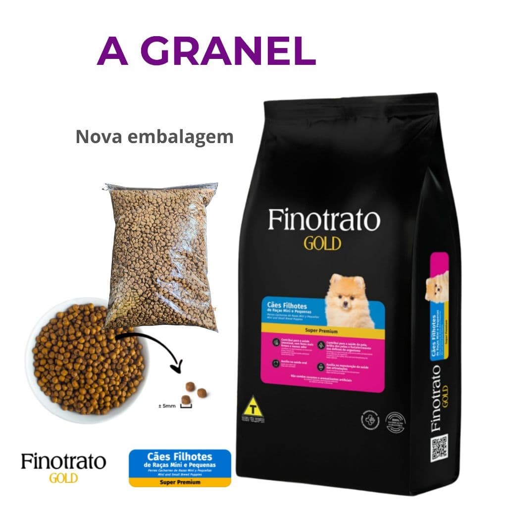 Ração Finotrato Gold - Super Premium para Cães Filhotes Raças Mini e Pequenas
