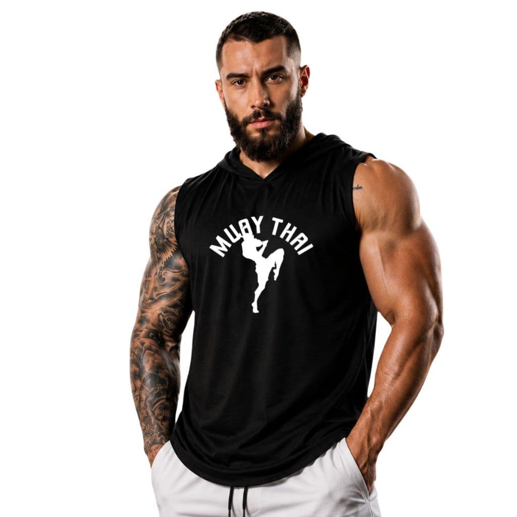 Regata Academia Com Capuz Muay Thai Artes Marciais Longline Estiloso