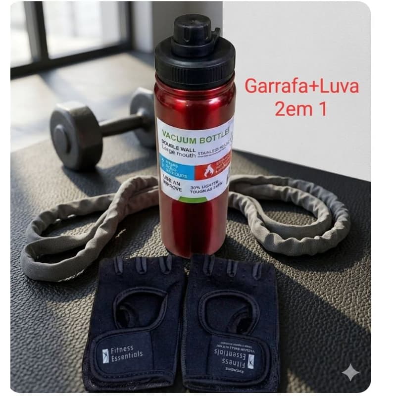 Garrafa +Luva academia crossfit