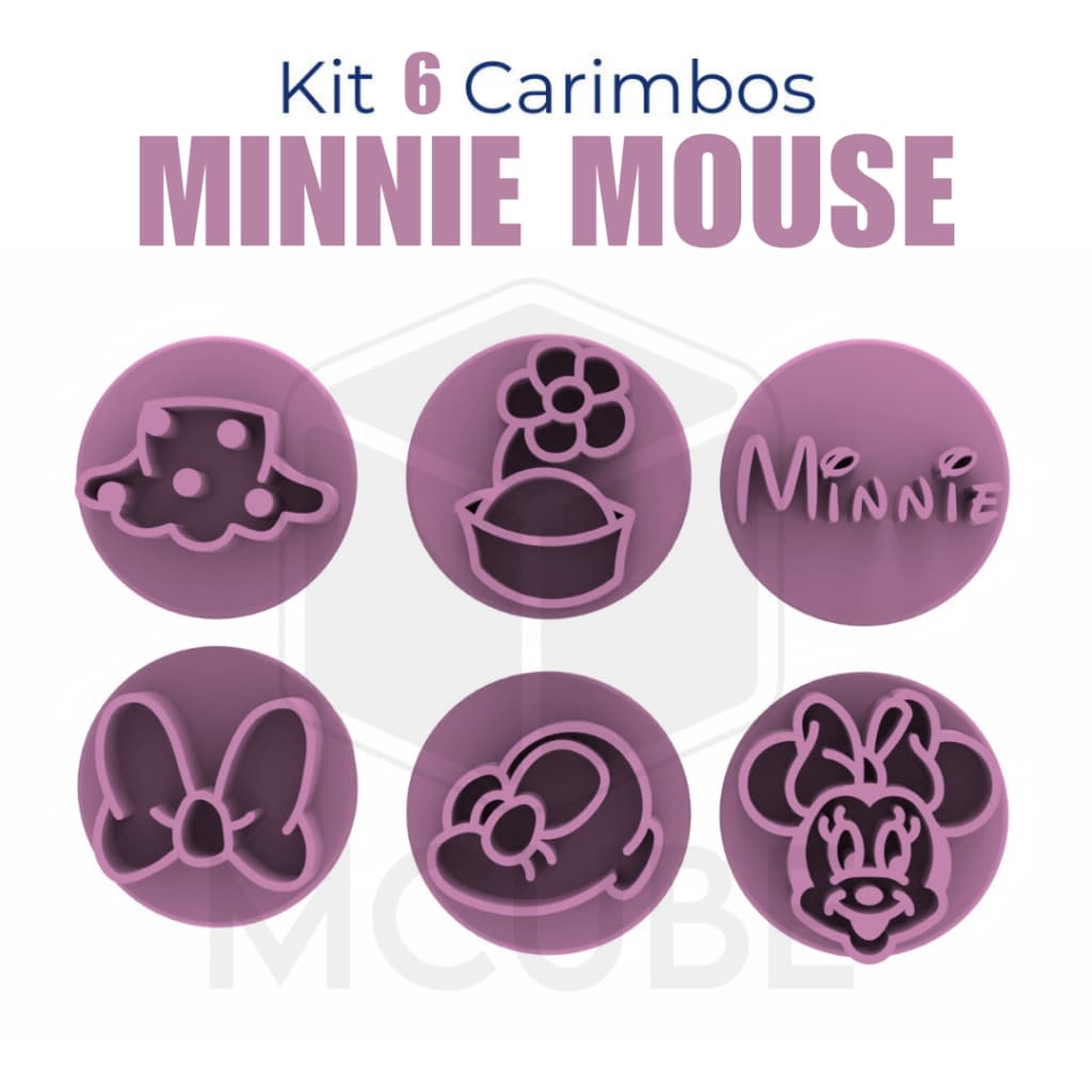 Kit com 6 Carimbos para Docinhos e Brigadeiro - Minnie Mouse