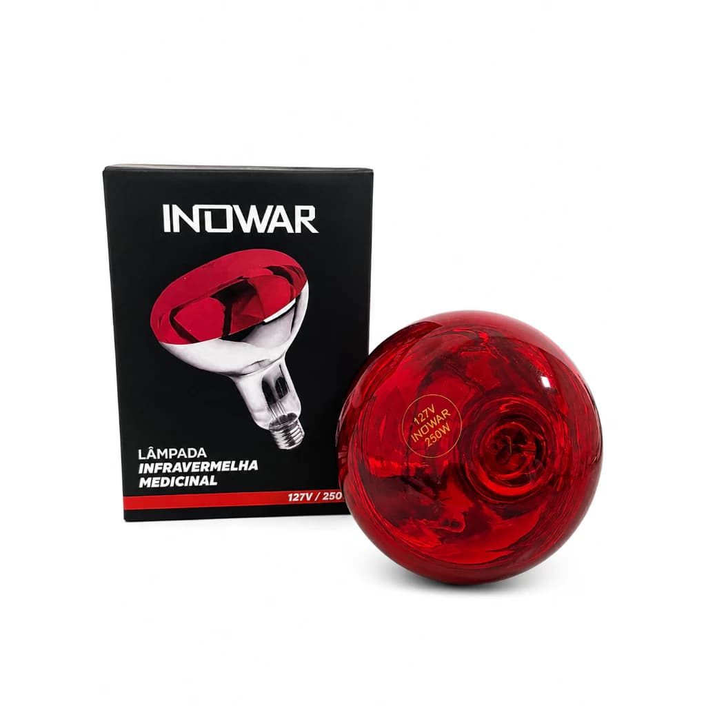 Lâmpada Infravermelho 127v 250W Luz Vermelha E27 Tratamento Muscular Fisioterapia