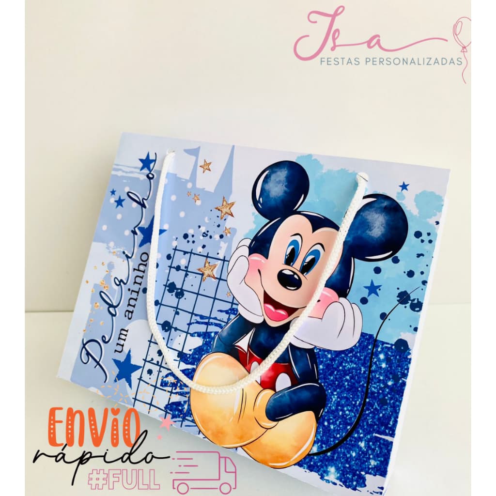 Sacolinhas MIckey Personalizadas Kit Festa Infantil Pegue e Monte