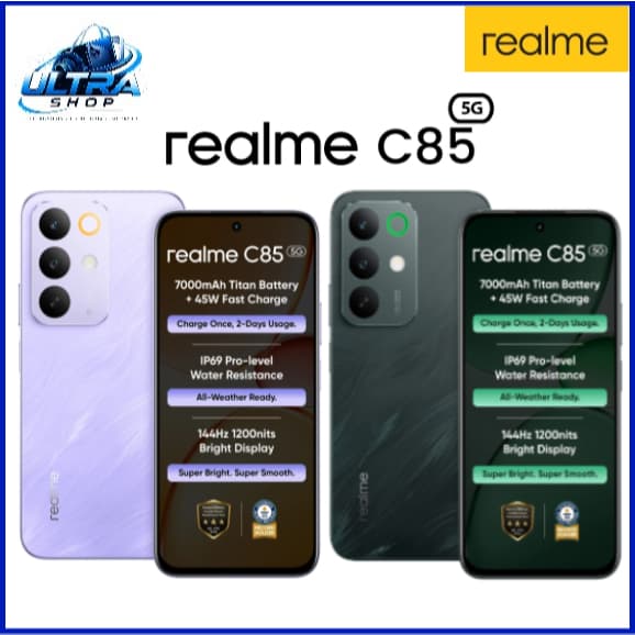 Celular Smartphone Realme C85 5G 256GB 8GB RAM Dual SIM Tela 6,8" Bateria Titan 7000mAh