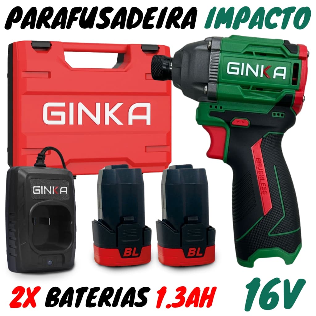 Parafusadeira De Impacto 16v Brushless 1/4'' (gk1614) 140Nm - Ginka