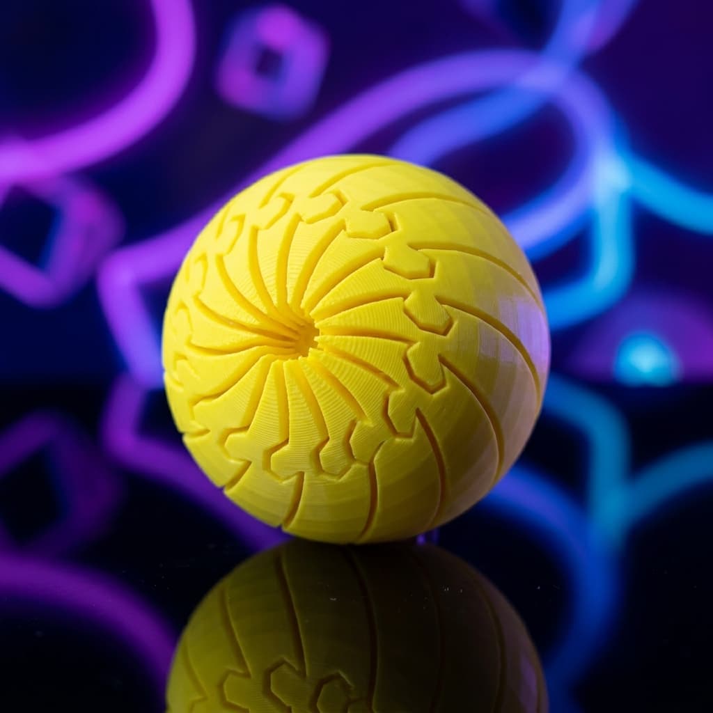 Bola Twisty Fidget Articulada Impressa em 3D – Brinquedo Sensorial Antiestresse Flexível e Colecionável