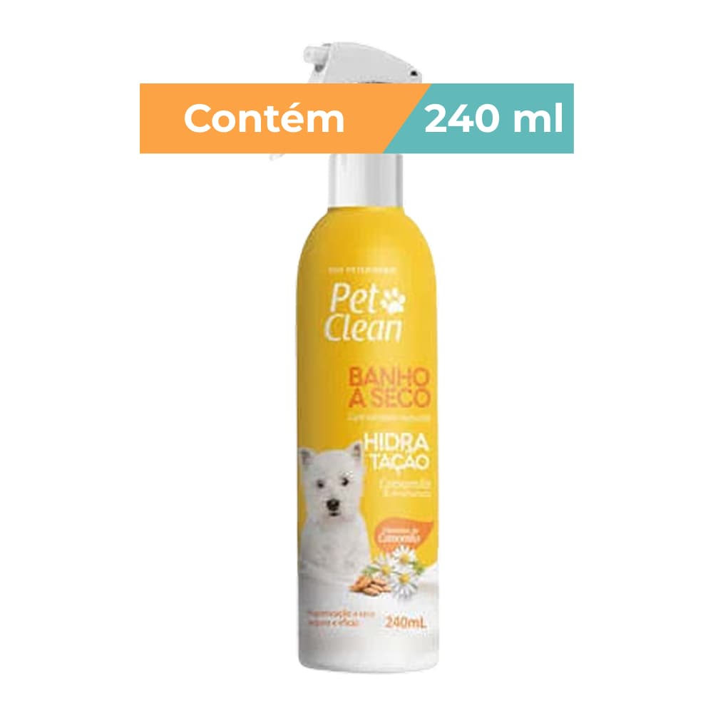 Banho a Seco Hidratação Pet Clean Para Cães e Gatos 240 ml