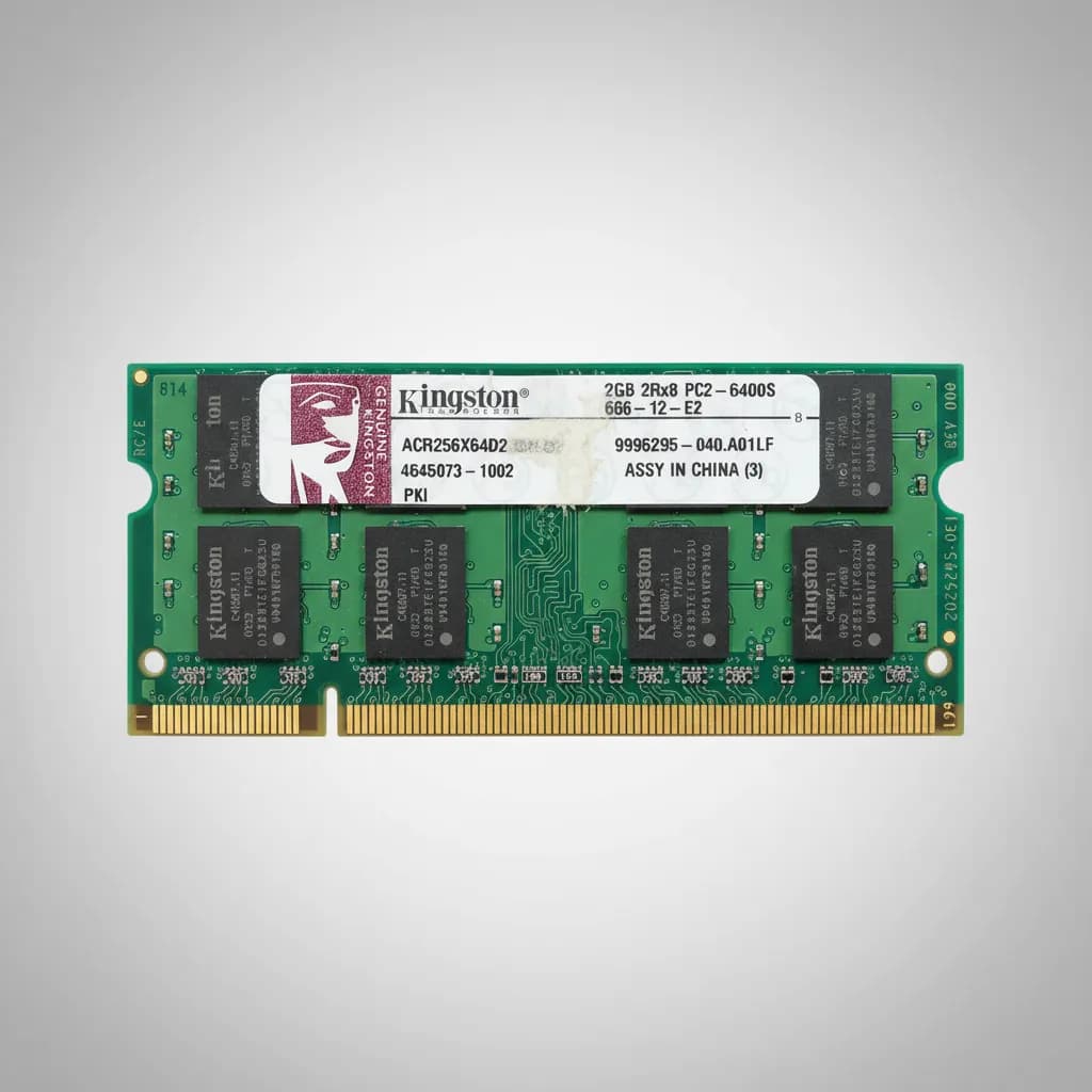 Memória RAM Original Kingston 2 GB DDR2 PC2-6400S 800 MHz para Notebook Laptop All-In-One PC