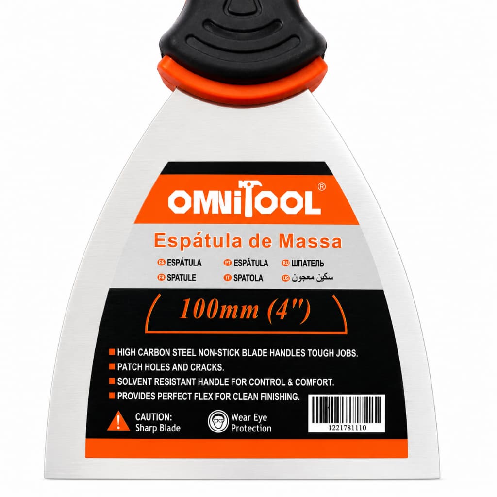 Espátula Massa Corrida Inox 100mm Profissional Antiderrapante
