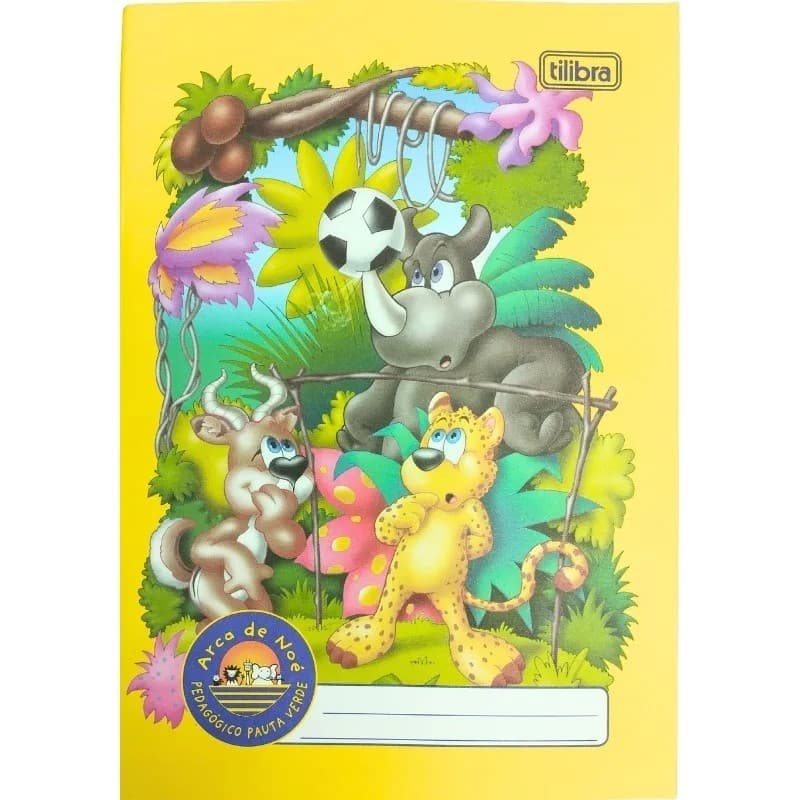 Caderno Brochura Caligrafia 40 Folhas 1/4 Flexível Pauta Verde