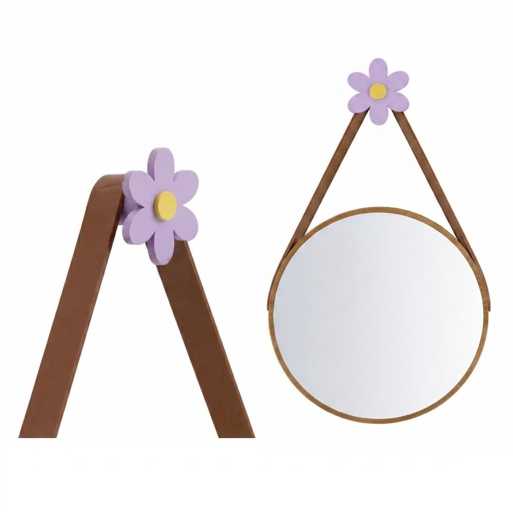 Pino Decorativo Flor para Espelho Adnet | Suporte Pendurador cabideiro de Parede
