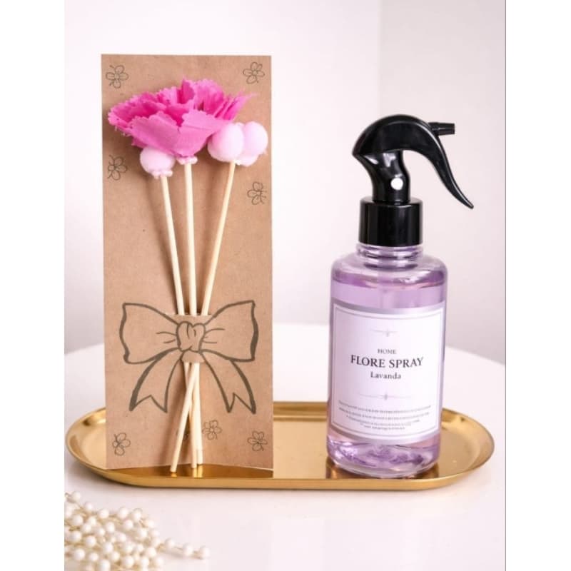 Combo Home Spray Lavanda + Varetas Difusoras Artesanais Flores