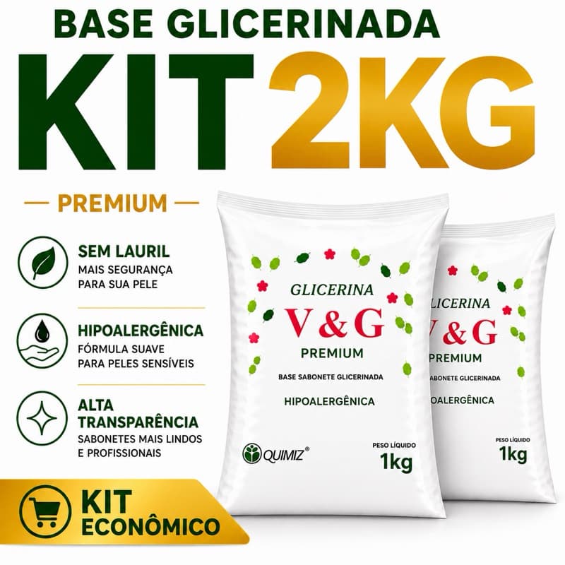 Kit 2 kg - Base Glicerinada V&G Melhor base para sabonete artesanal