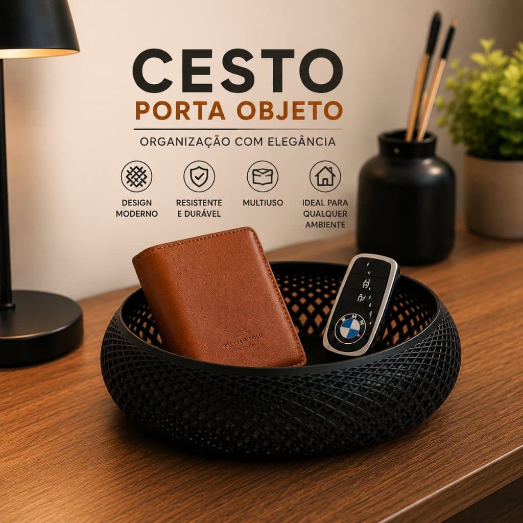 Porta Objetos, Bandeja e Cesto Organizador de porta treco, Chaves e Carteira Moderno e Decorativo