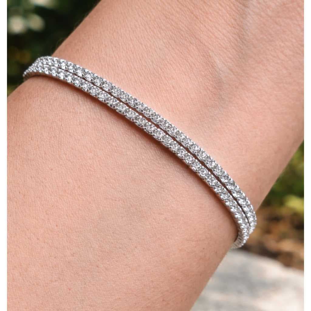 Par 2 Unidades de Pulseira estilo Riviera - Strass presente acessório feminino