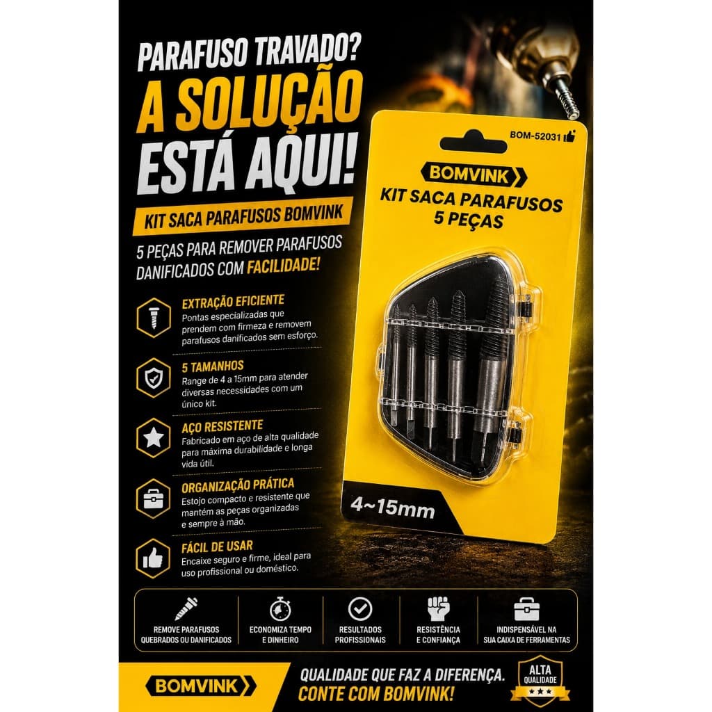 Kit Saca Parafusos Bomvink