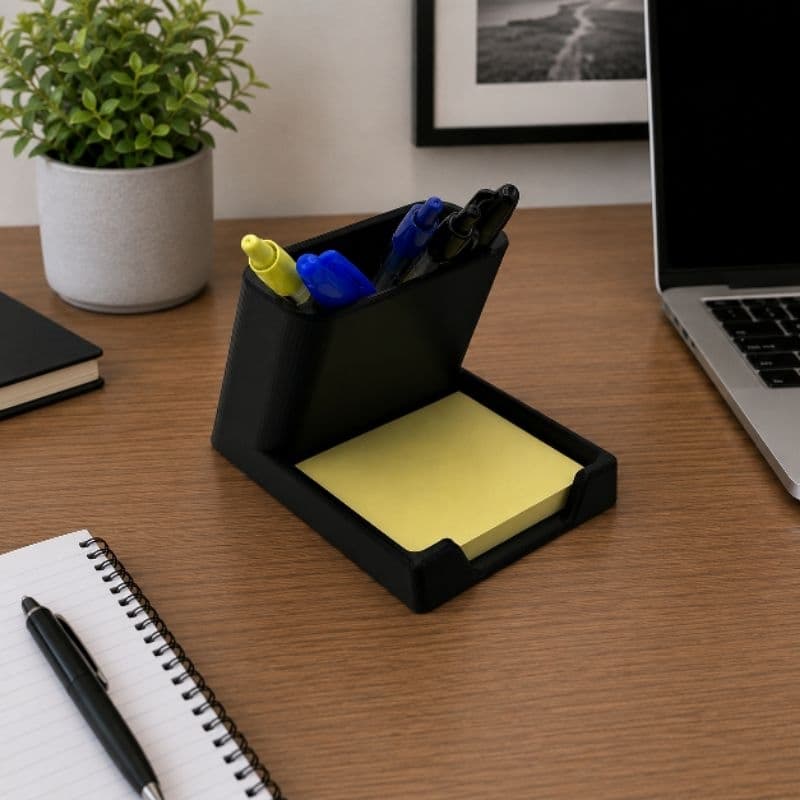 Organizador de Mesa Porta Canetas e Bloco de Notas | Suporte para Escritório e Home Office