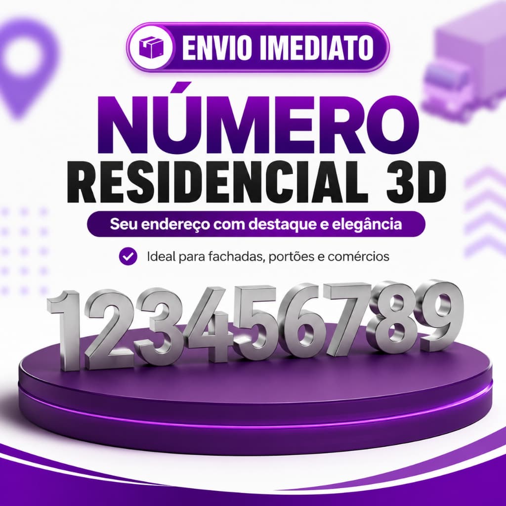 Número Residencial Cromado Moderno 0 a 9 para Casa Fachada Portão – Envio Imediat