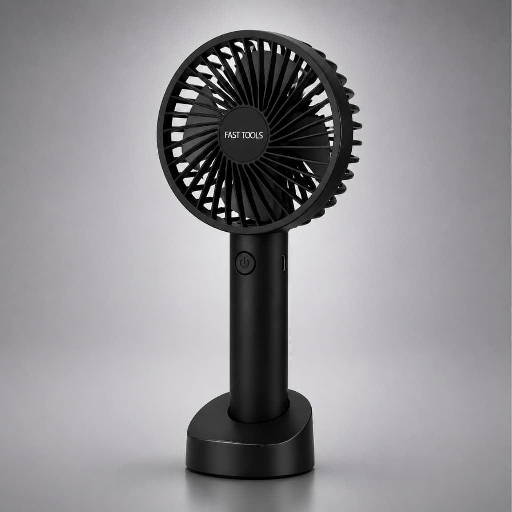 Mini Ventilador Portátil Recarregável USB Com Suporte Celular 3 Velocidades