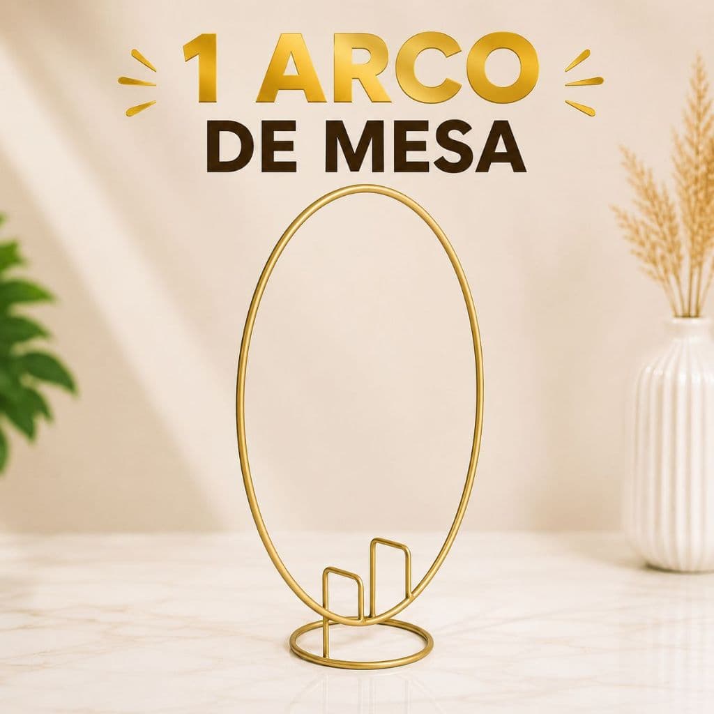 Mini Arco Decorativo em Ferro para Festa Painel Balões Decoração de Mesa 50cm