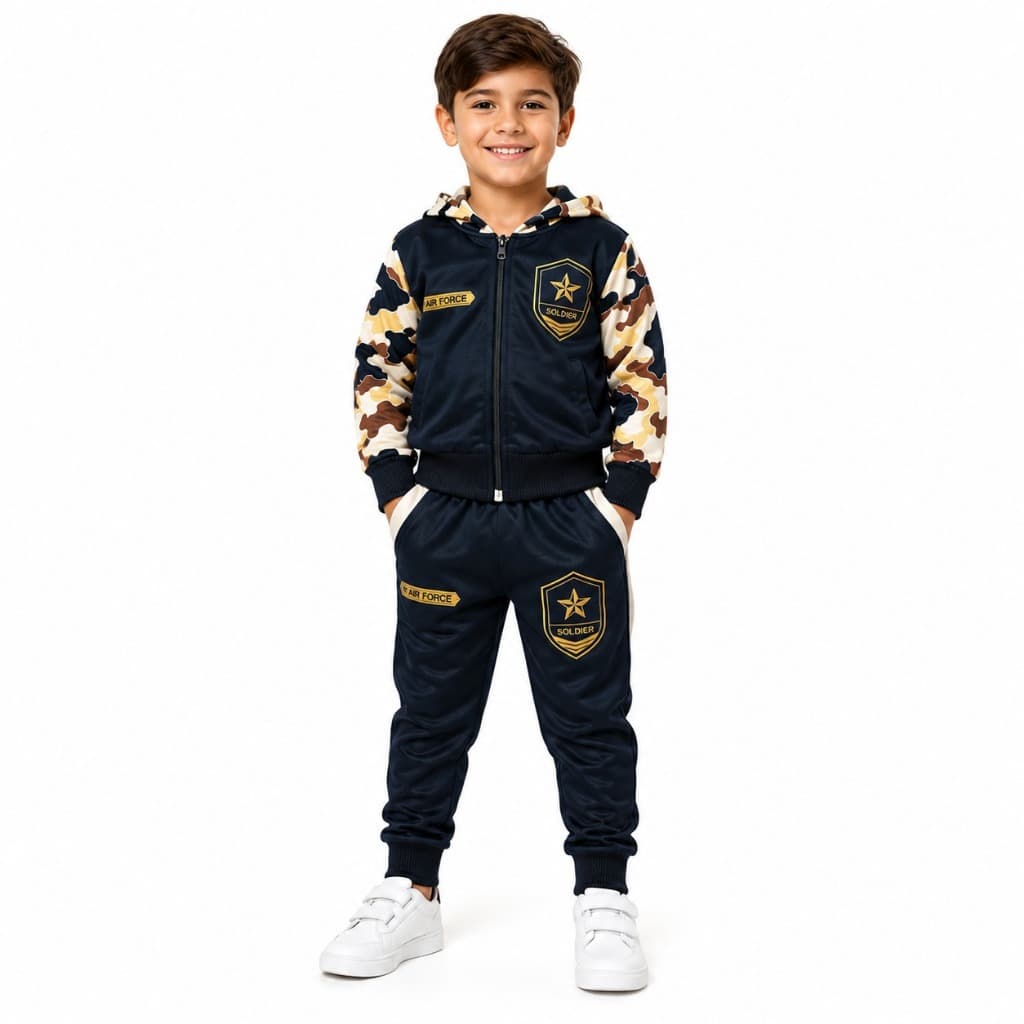 Roupa de menino estiloso calça e casaco conjunto infantil INVERNO