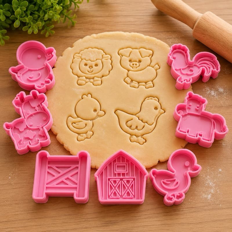 Kit Cortadores Fazendinha Cortador de massinha Acessórios para confeitaria Cortadores para pasta americana